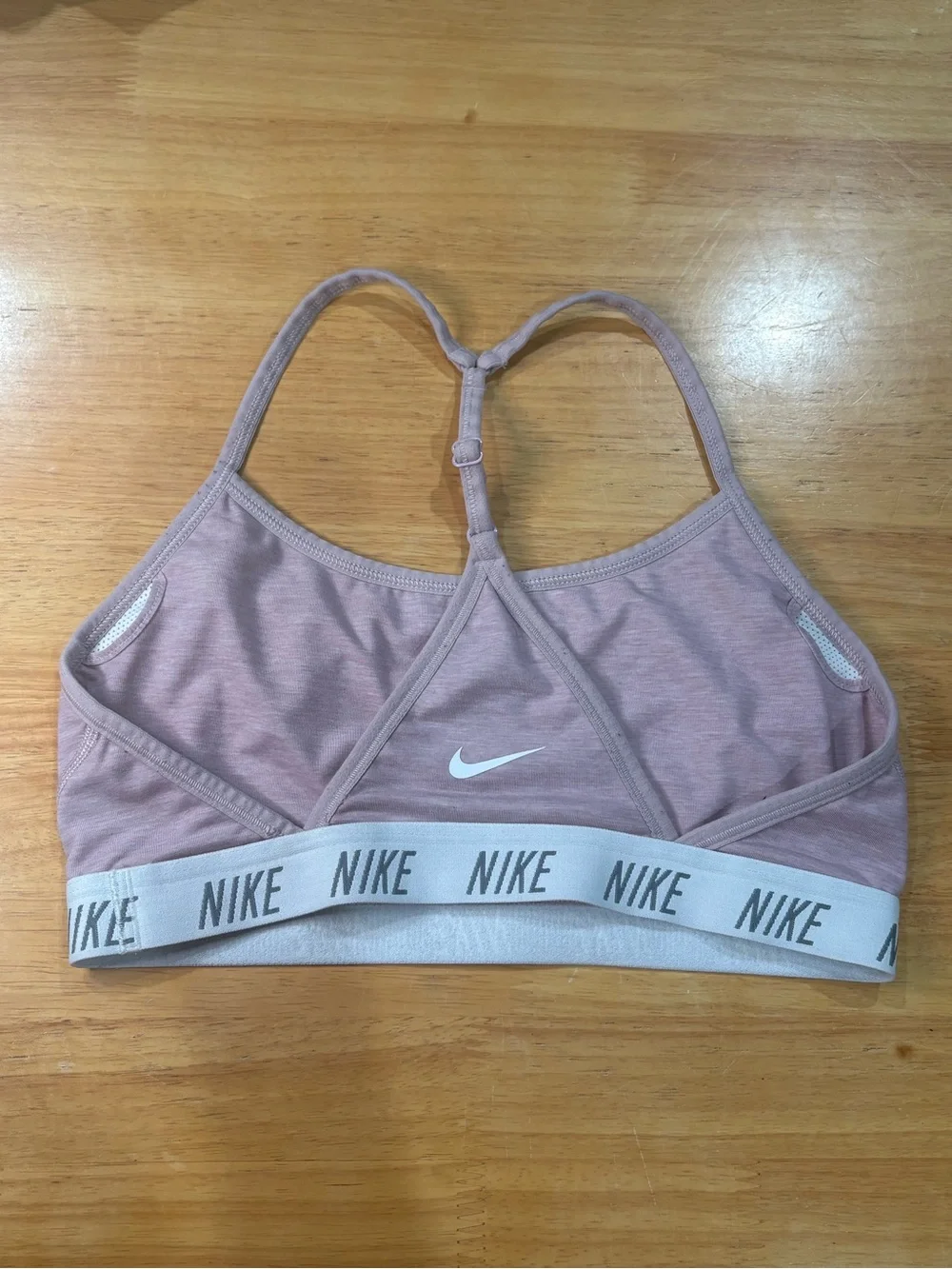 Nike Light Pink Racerback Sports Bra with Logo Band